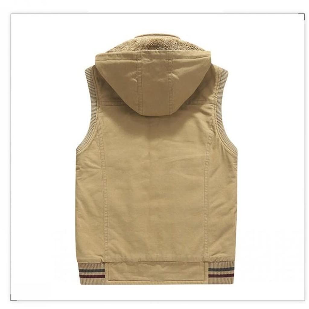 Men’s Hooded Multi-Pocket Fleece Vest