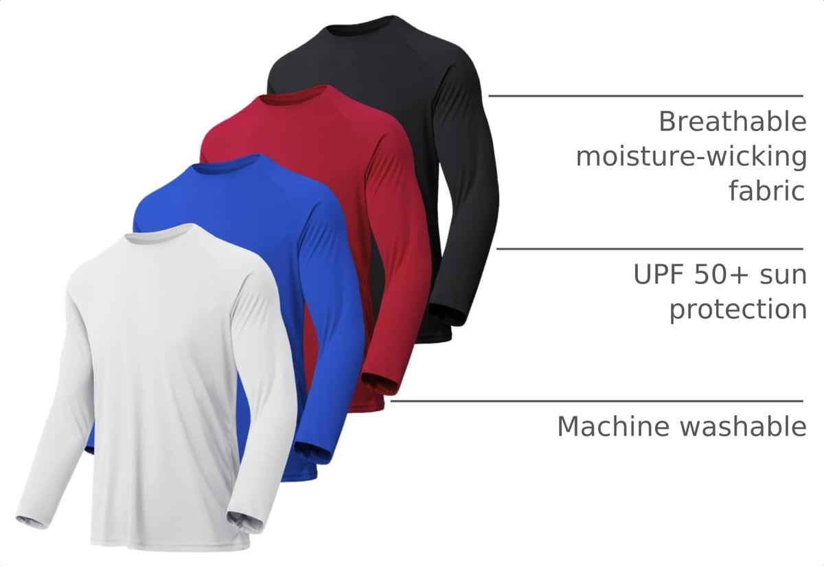 MLYENX 7 Pack Long Sleeve Shirts for Men Sun Protection Quick Dry
