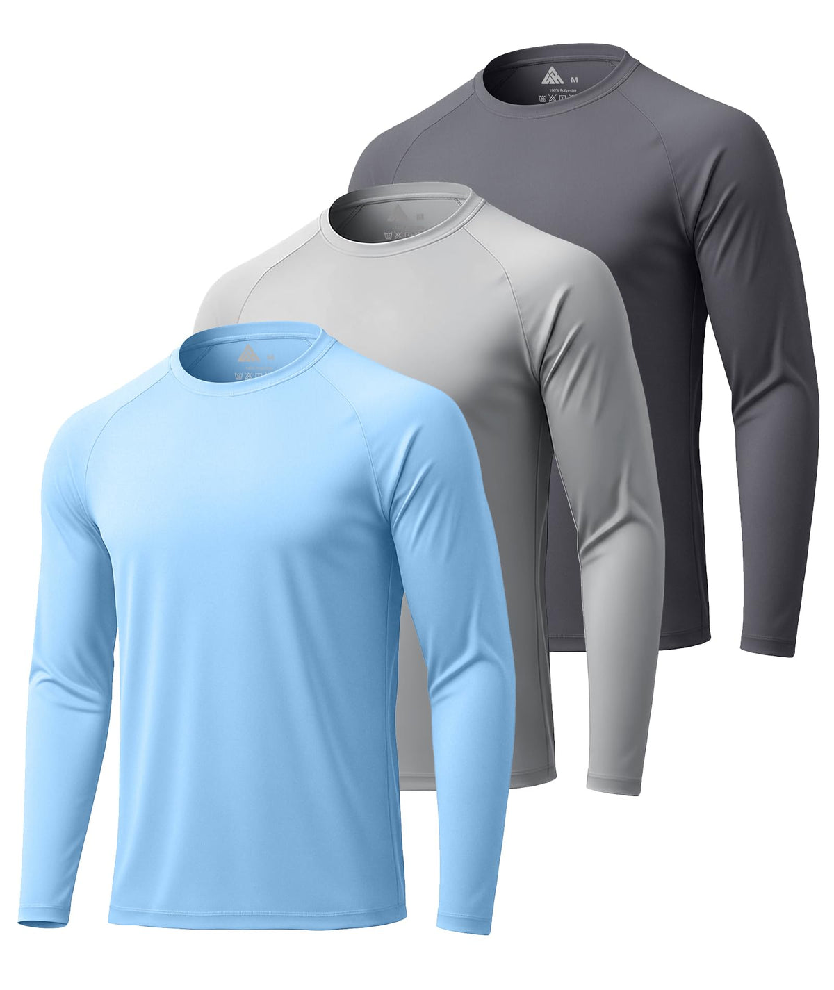 Mens Long Sleeve Tee Shirts Sun Protection Fast Dry