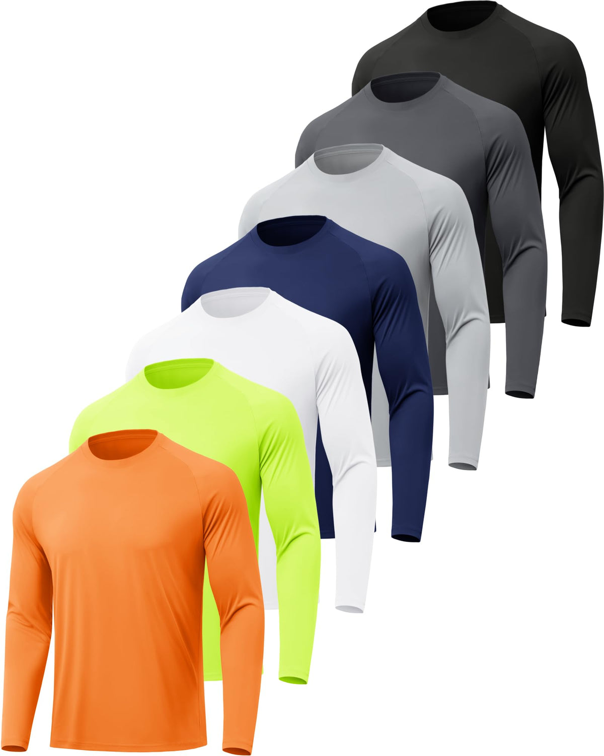 MLYENX 7 Pack Long Sleeve Shirts for Men Sun Protection Quick Dry