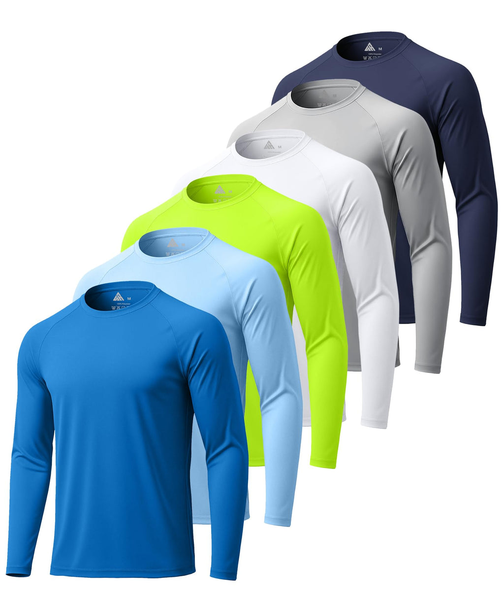 Mens Long Sleeve Tee Shirts Sun Protection Fast Dry