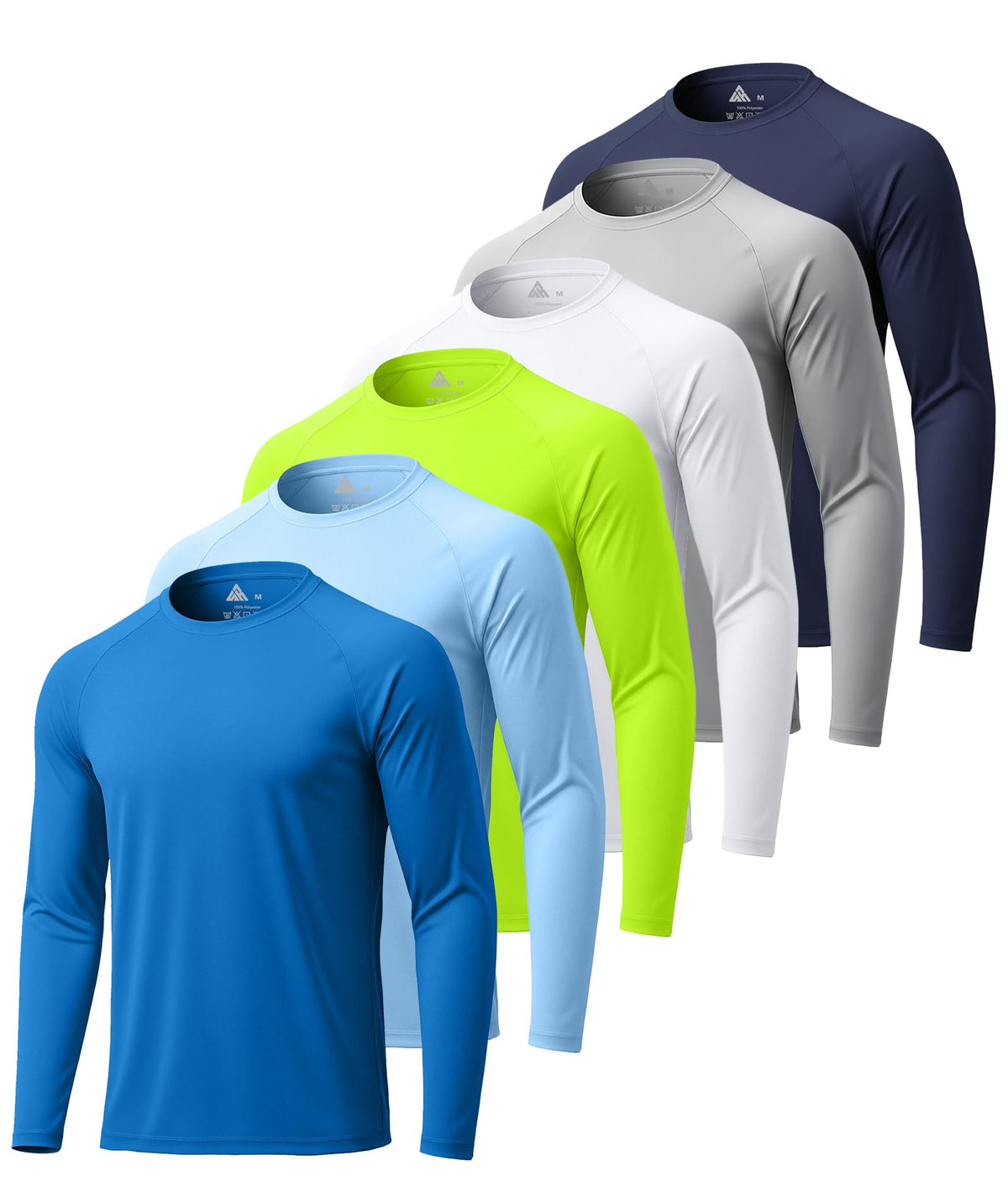 Mens Long Sleeve Tee Shirts Sun Protection Fast Dry