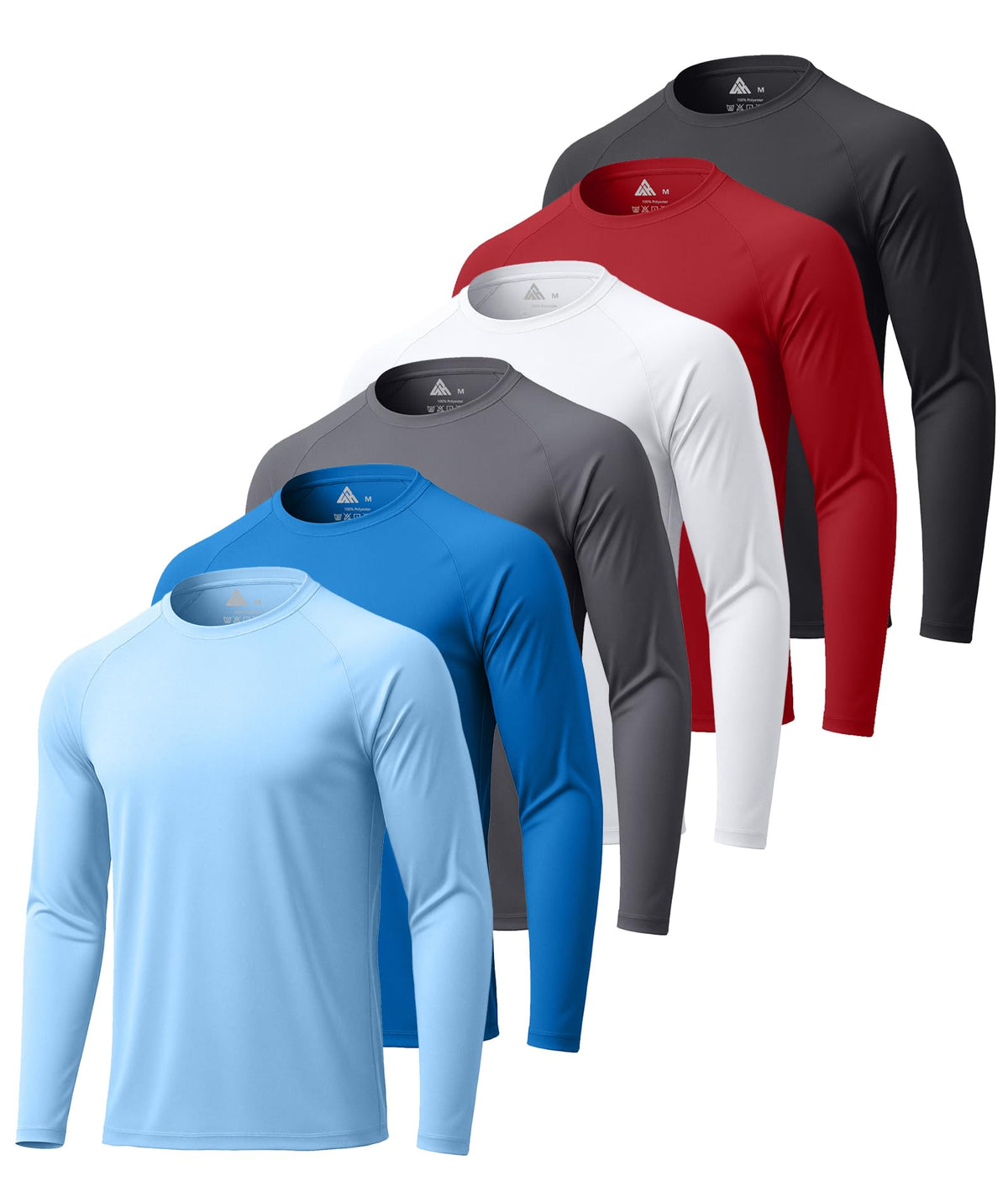 Mens Long Sleeve Tee Shirts Sun Protection Fast Dry