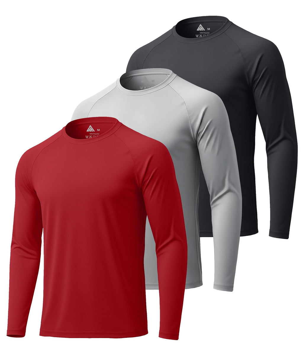 Mens Long Sleeve Tee Shirts Sun Protection Fast Dry