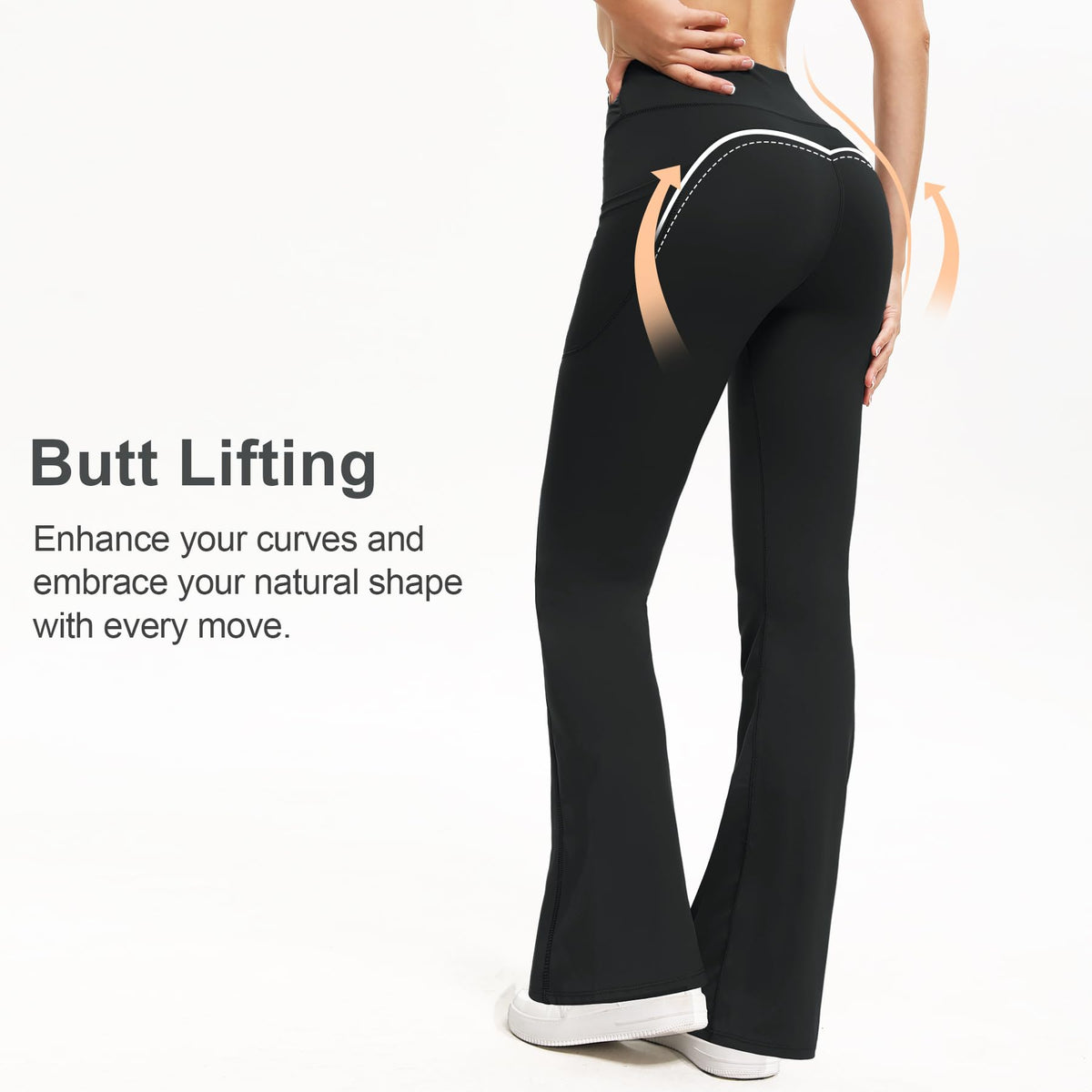 Shgiloo 3 Packs Women's Flare Leggings Yoga Pants with Pockets