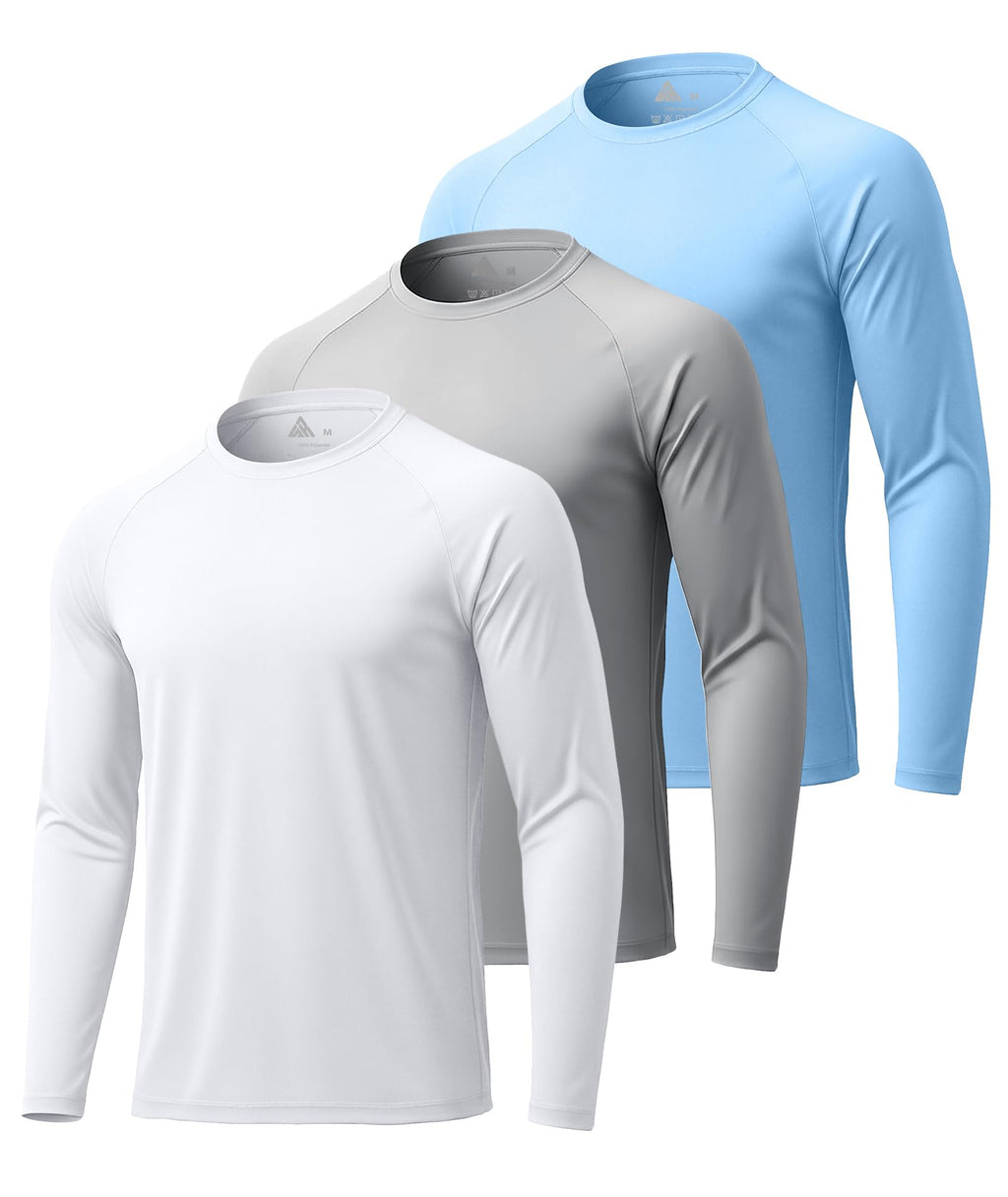 Mens Long Sleeve Tee Shirts Sun Protection Fast Dry