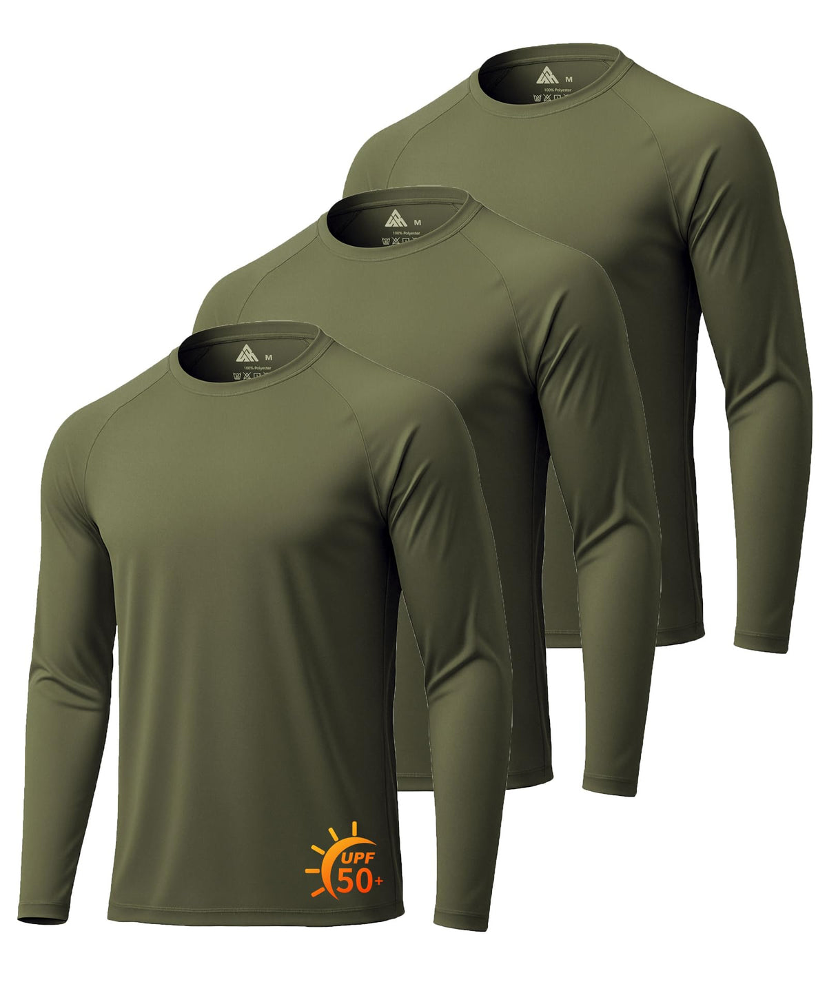 Mens Long Sleeve Tee Shirts Sun Protection Fast Dry