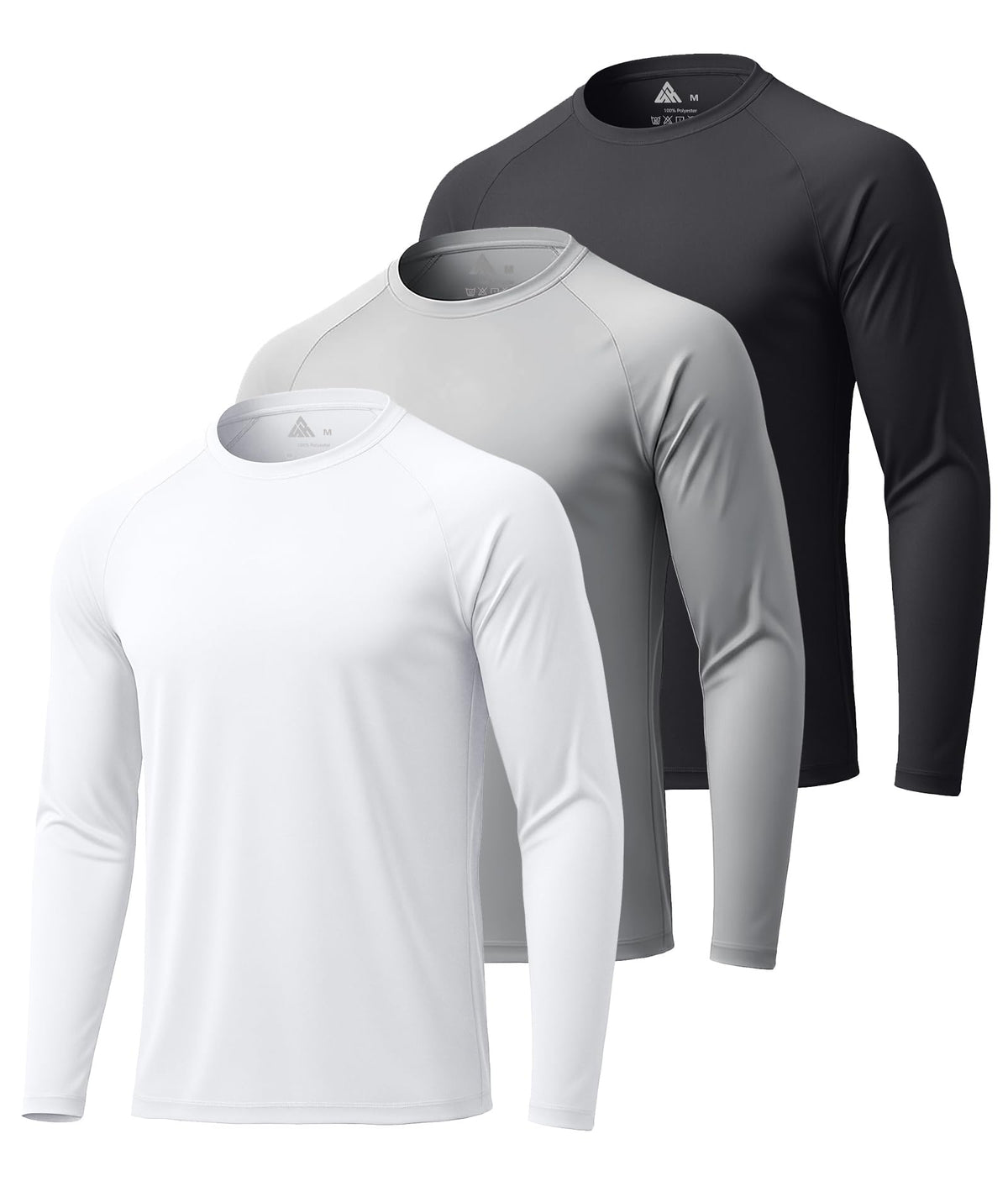 Mens Long Sleeve Tee Shirts Sun Protection Fast Dry