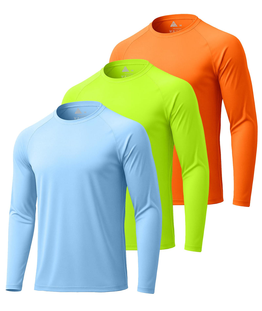 Mens Long Sleeve Tee Shirts Sun Protection Fast Dry