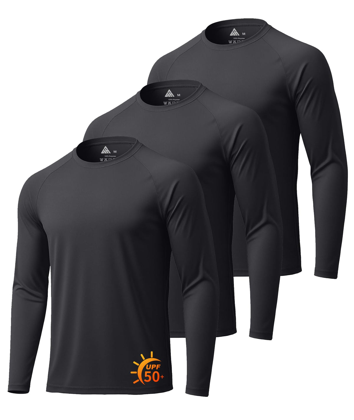 Mens Long Sleeve Tee Shirts Sun Protection Fast Dry