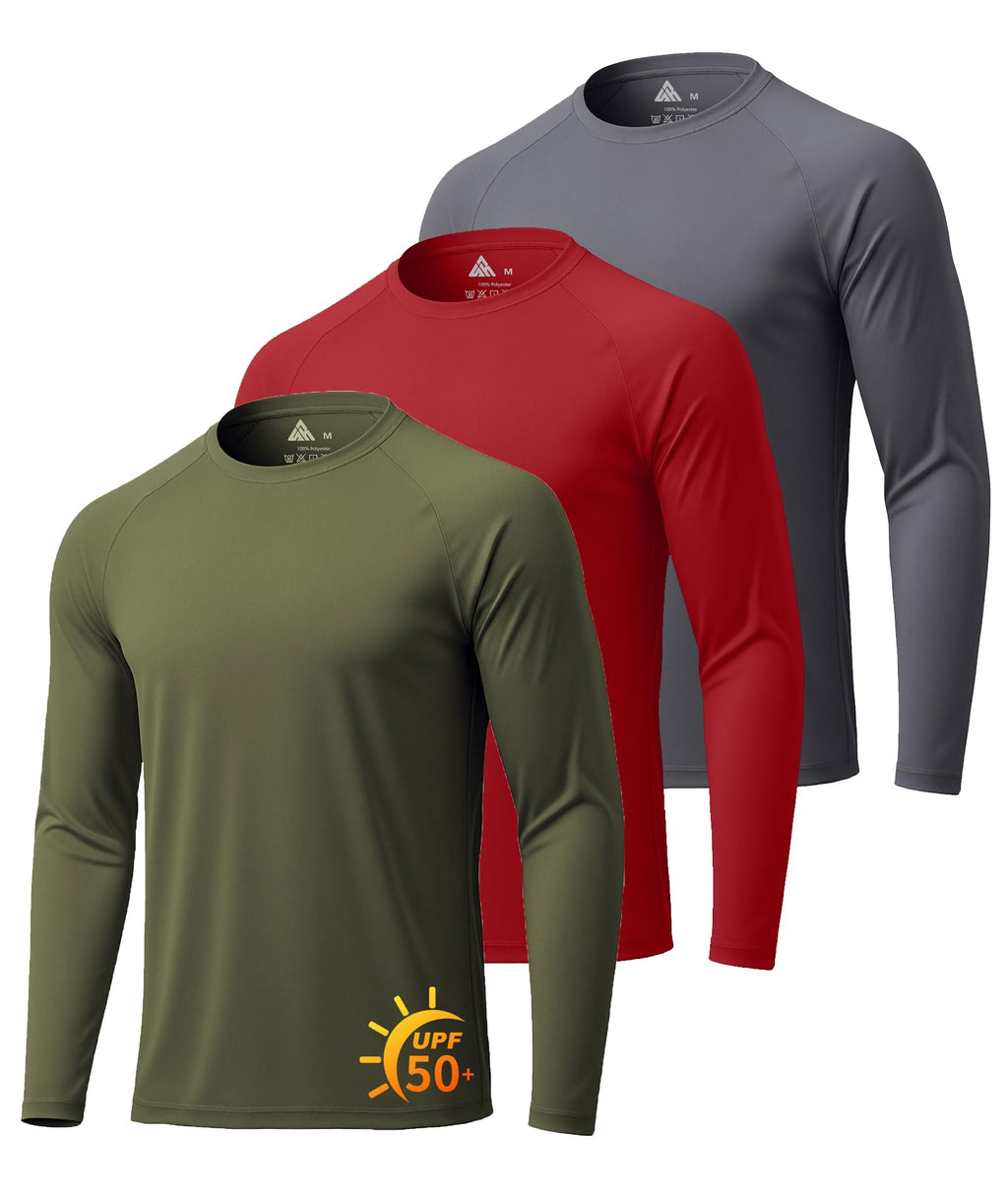 Mens Long Sleeve Tee Shirts Sun Protection Fast Dry
