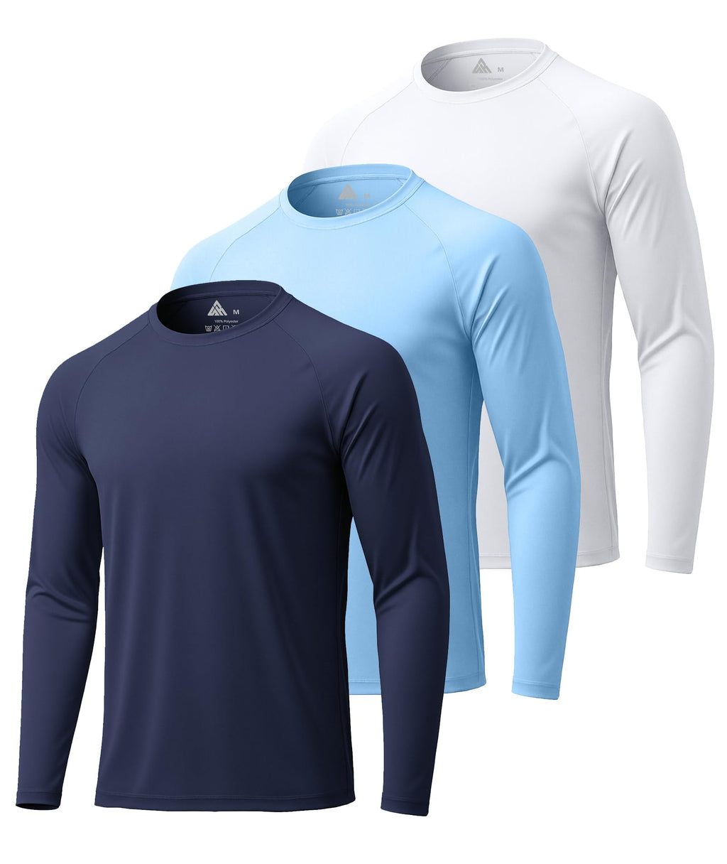Mens Long Sleeve Tee Shirts Sun Protection Fast Dry
