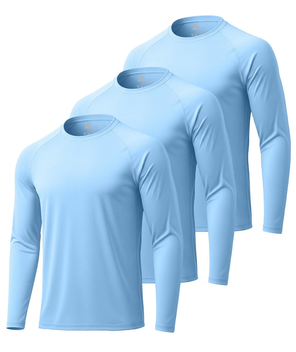 Mens Long Sleeve Tee Shirts Sun Protection Fast Dry