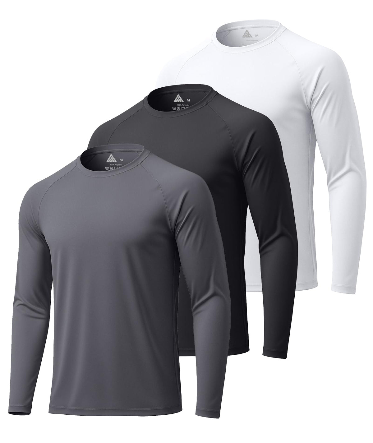 Mens Long Sleeve Tee Shirts Sun Protection Fast Dry