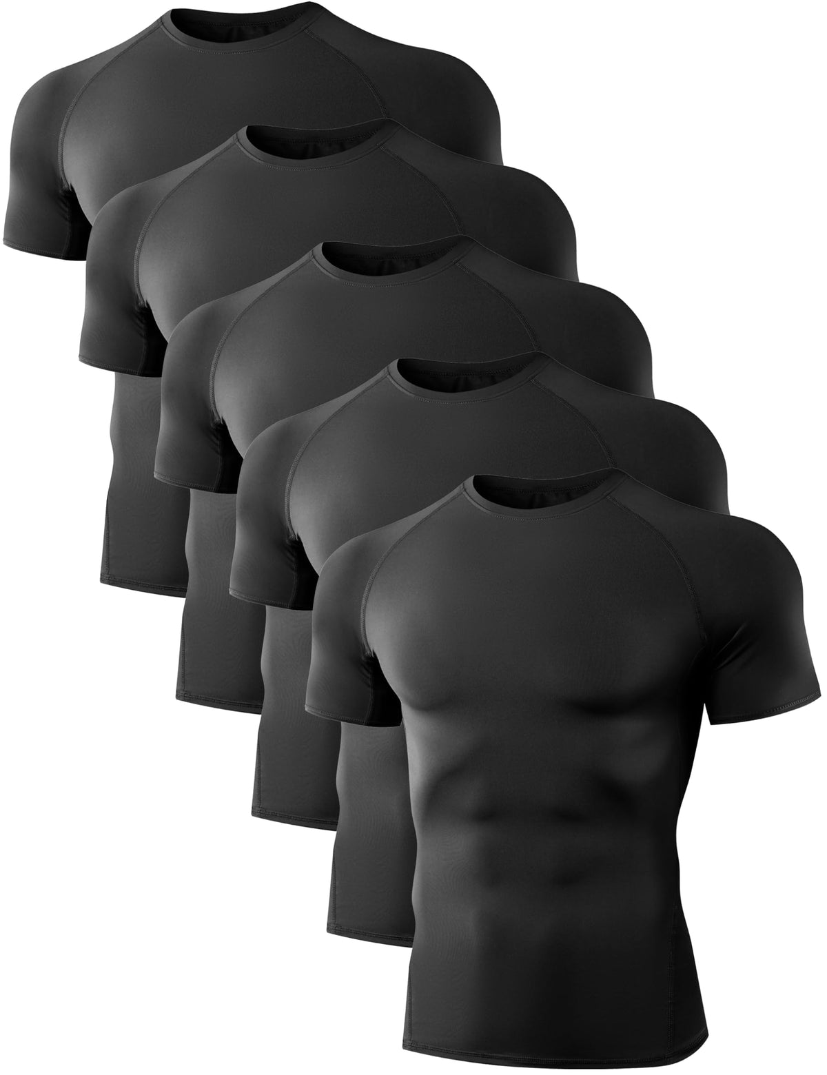Dalavch 1/4/5 Pack Men's Compression Workout Short Sleeve/Sleeveless Shirts