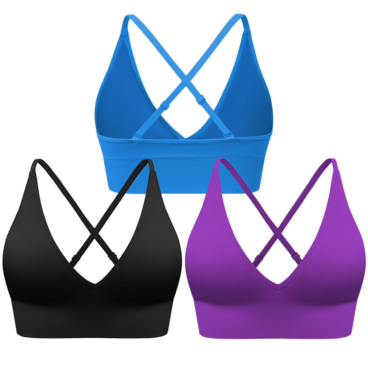 Women's Seamless V-Neck Sports Bra