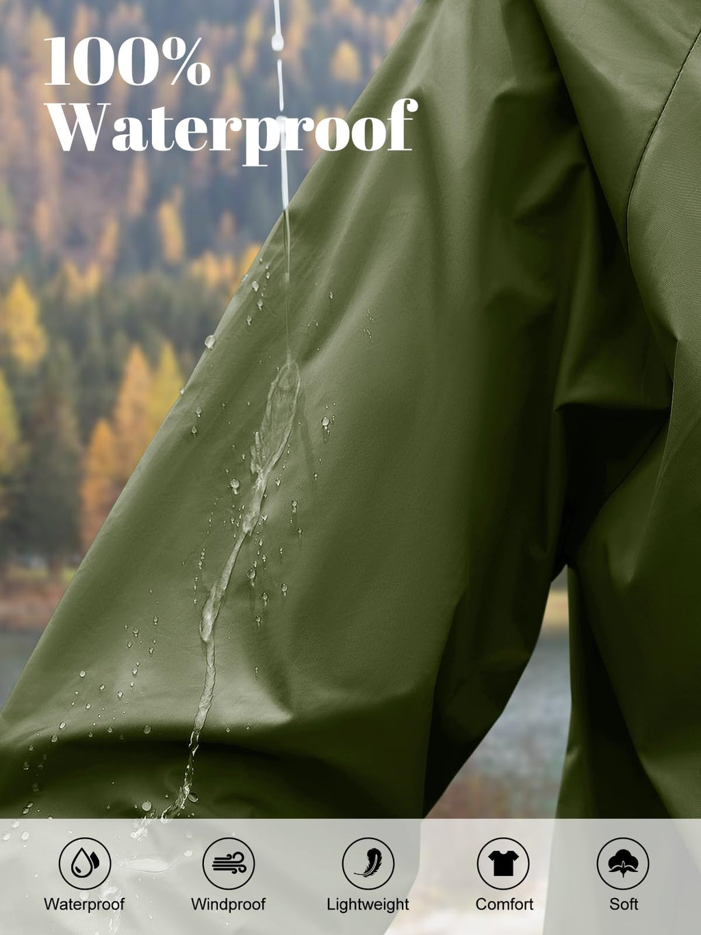 PITINAN Women's Rain Jacket Packable with Hood Lightweight Travel XS-3XL