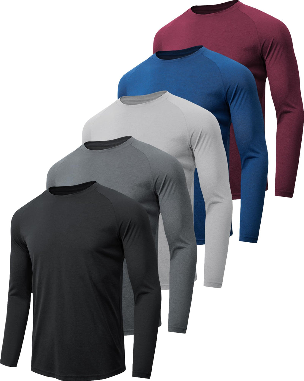 MLYENX 7 Pack Long Sleeve Shirts for Men Sun Protection Quick Dry