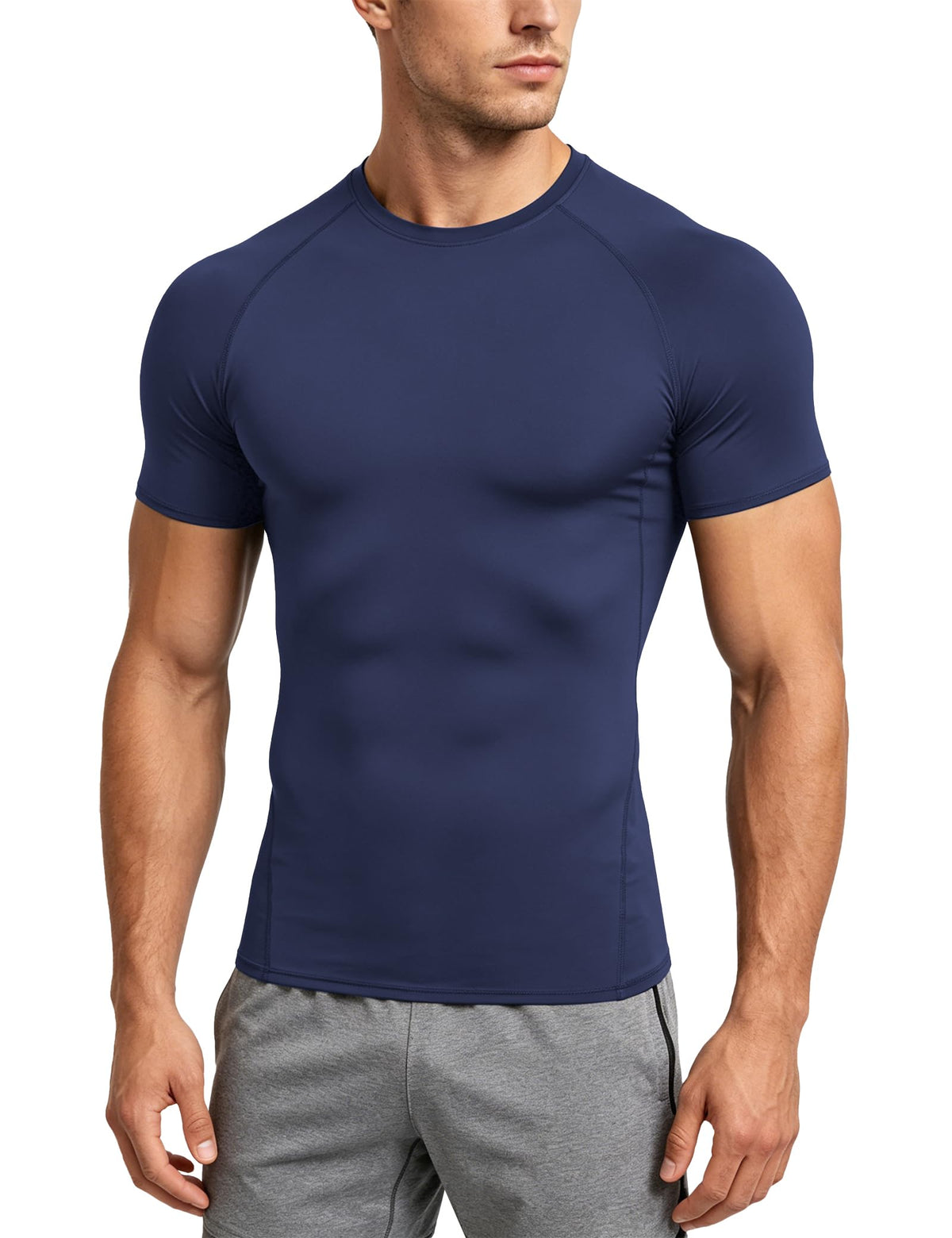 Dalavch 1/4/5 Pack Men's Compression Workout Short Sleeve/Sleeveless Shirts