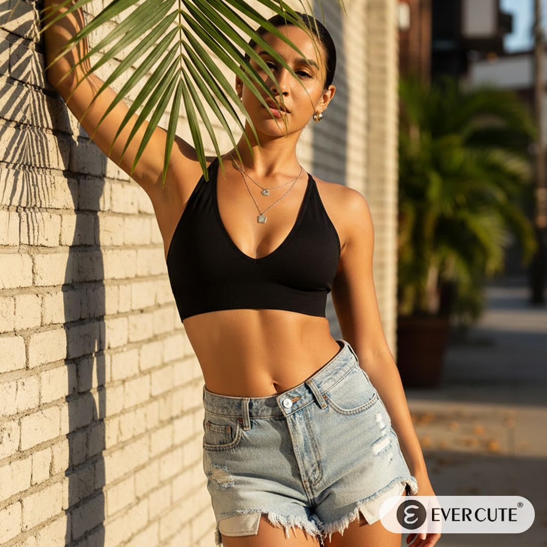 Women's Seamless V-Neck Sports Bra