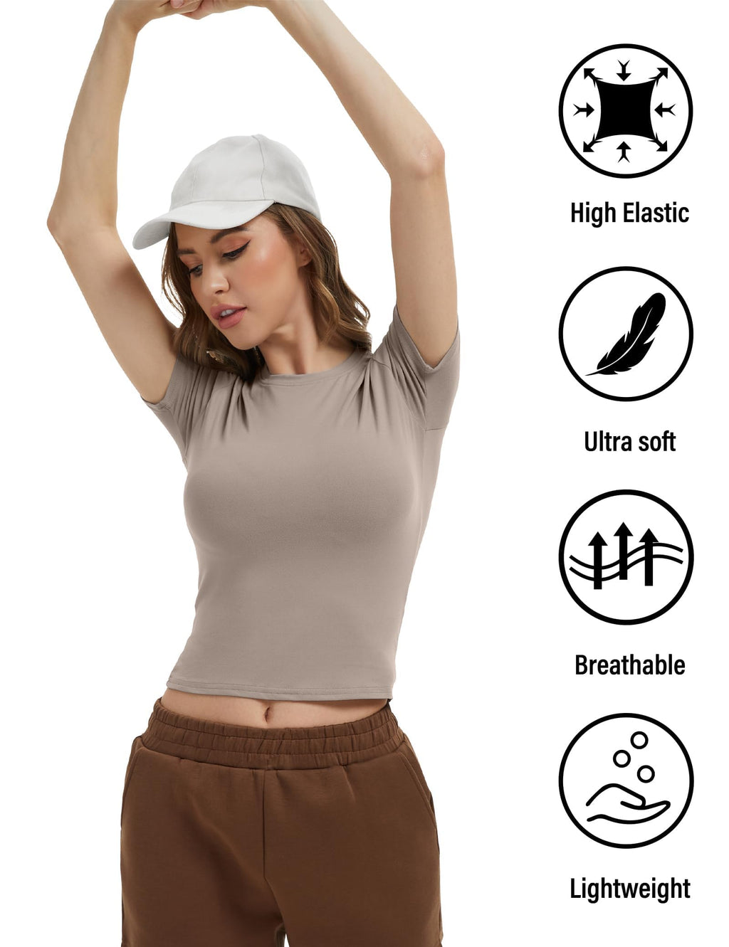 Dalavch 4 Pack Women's Workout Shirts Compression Short Sleeve