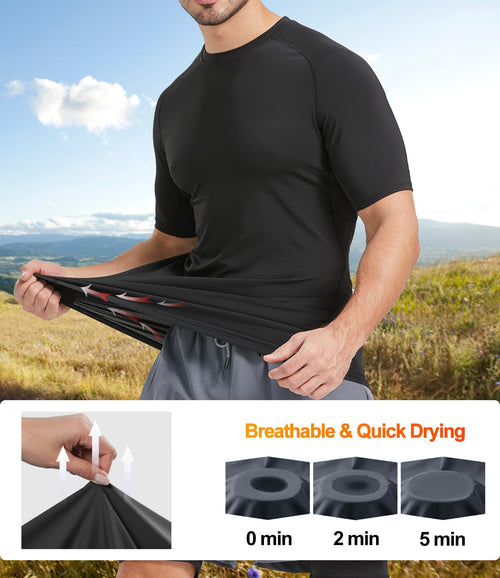 Dalavch 1/4/5 Pack Men's Compression Workout Short Sleeve/Sleeveless Shirts