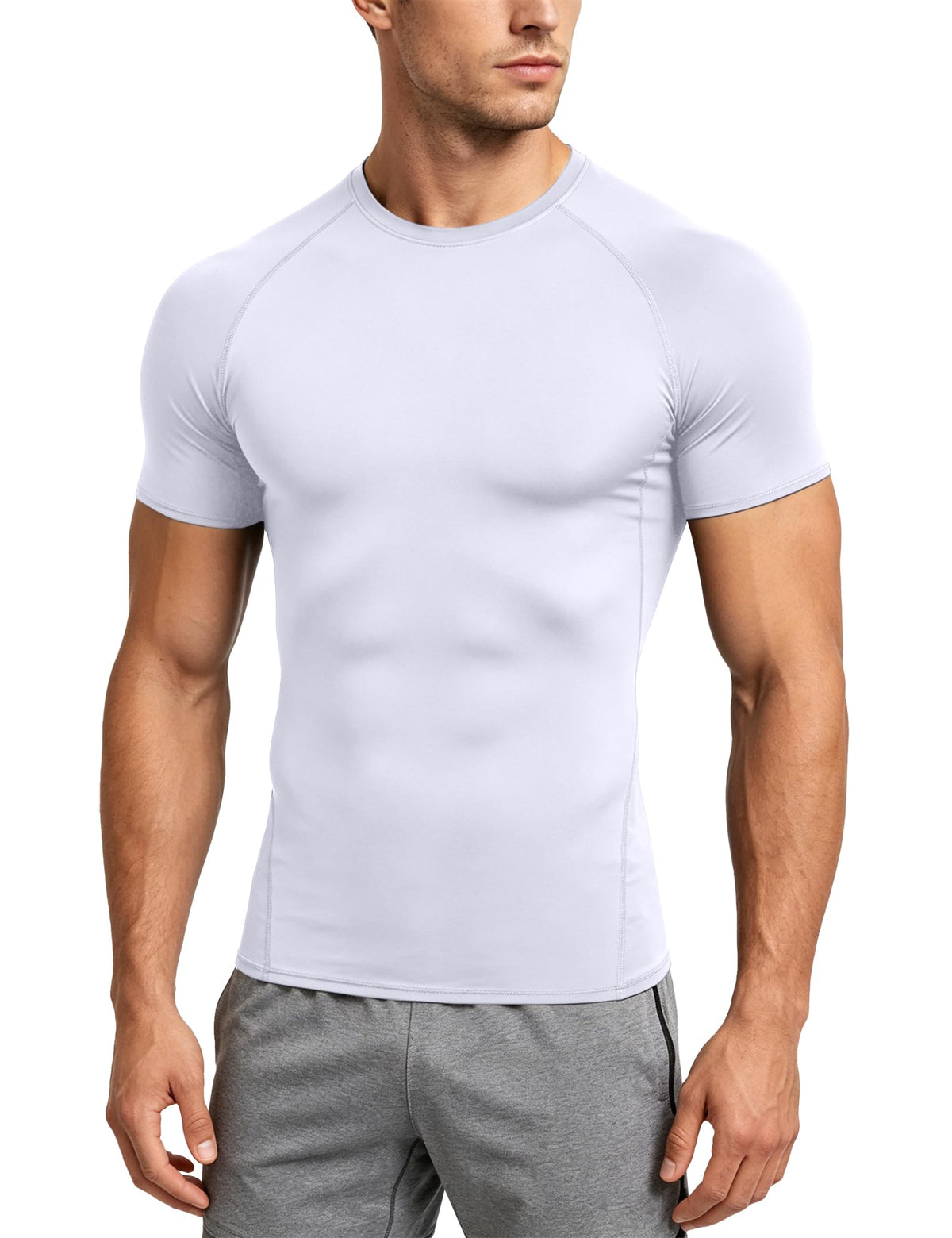 Dalavch 1/4/5 Pack Men's Compression Workout Short Sleeve/Sleeveless Shirts