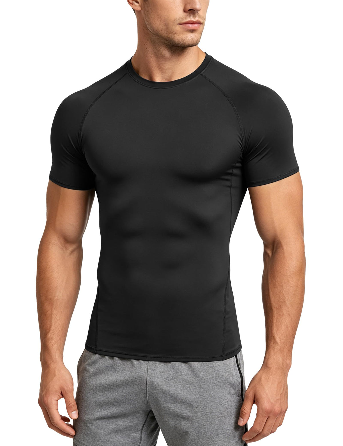 Dalavch 1/4/5 Pack Men's Compression Workout Short Sleeve/Sleeveless Shirts