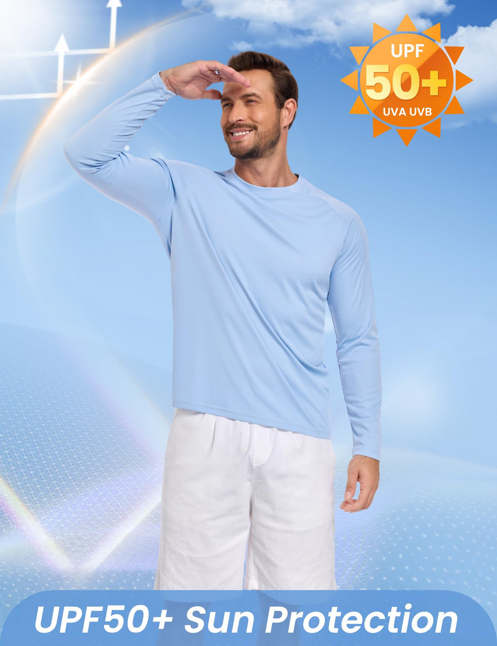 MLYENX 7 Pack Long Sleeve Shirts for Men Sun Protection Quick Dry