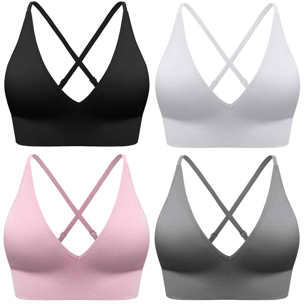 Women's Seamless V-Neck Sports Bra