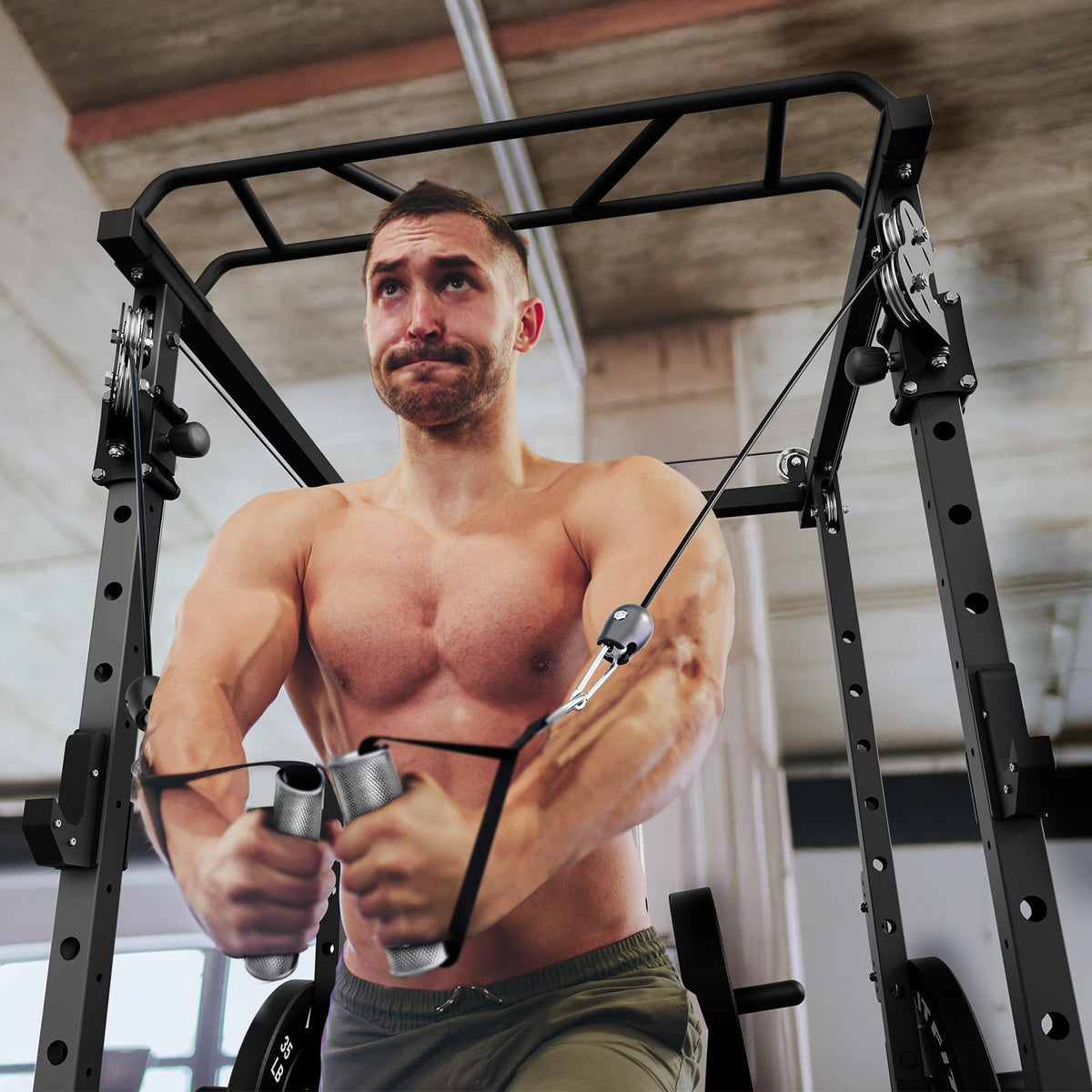 RitFit Power Cage Home Gym Package with Cable Crossover System