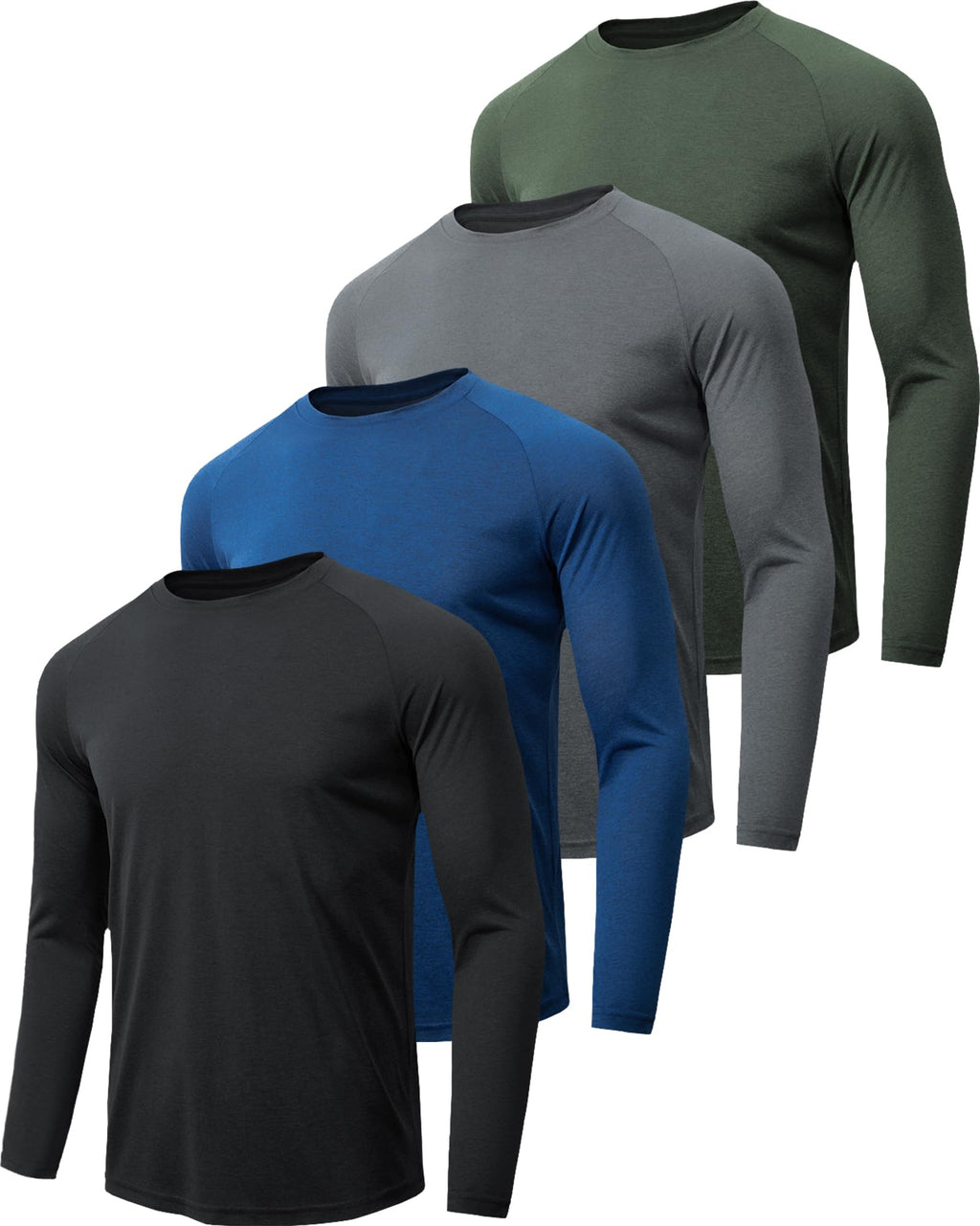 MLYENX 7 Pack Long Sleeve Shirts for Men Sun Protection Quick Dry