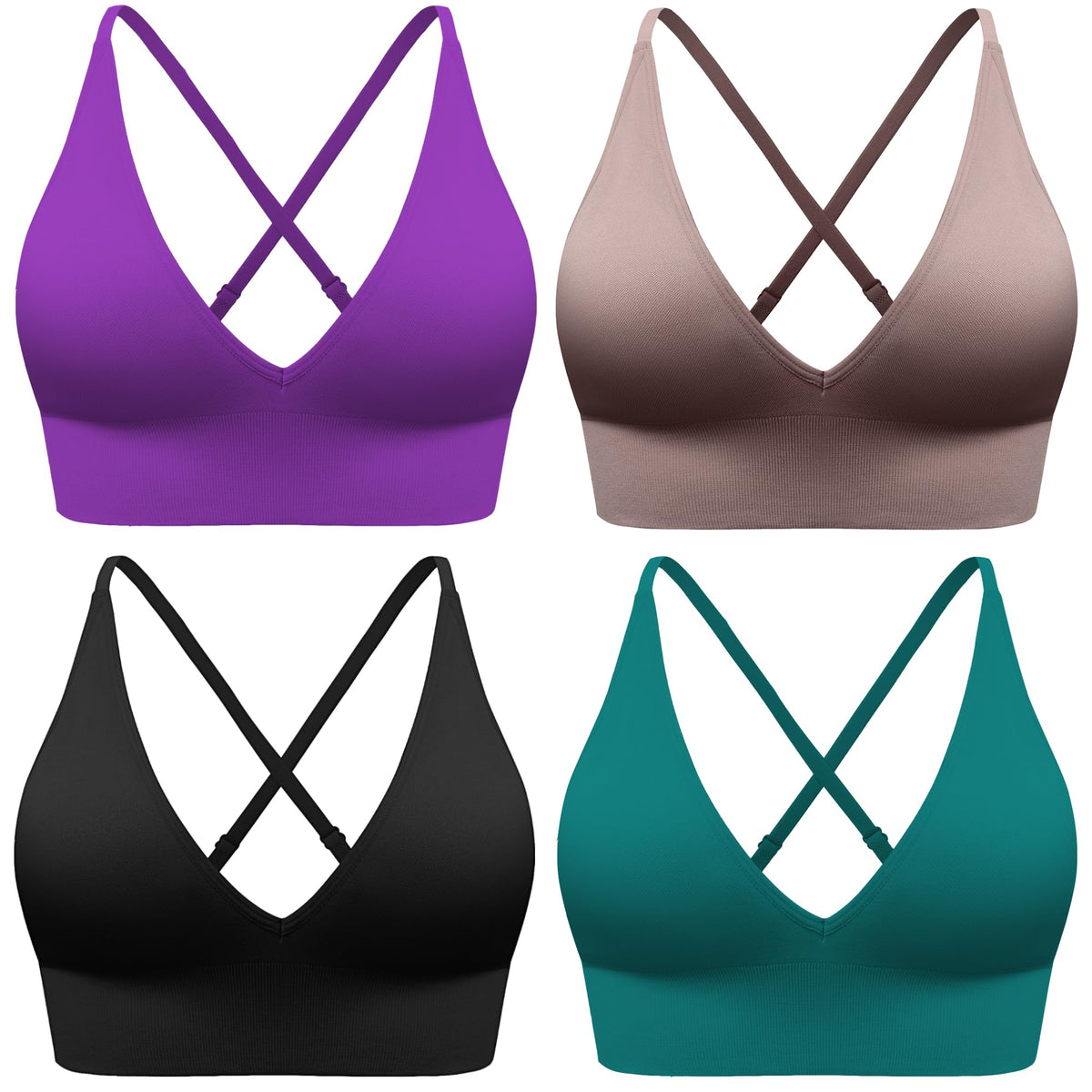Women's Seamless V-Neck Sports Bra