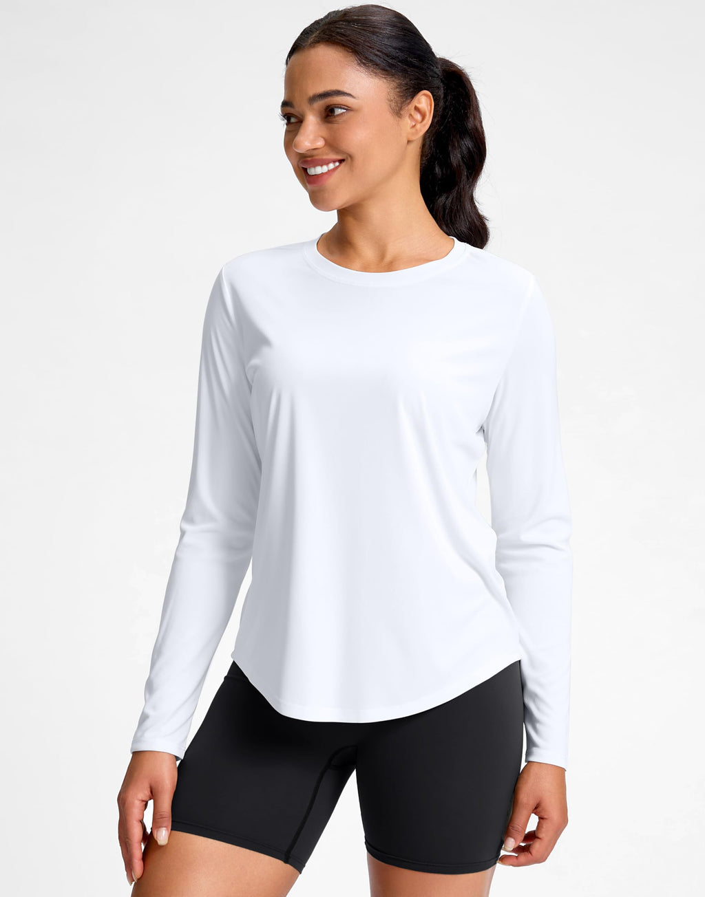 SANTINY Lightweight Long Sleeve Workout Tops for Women