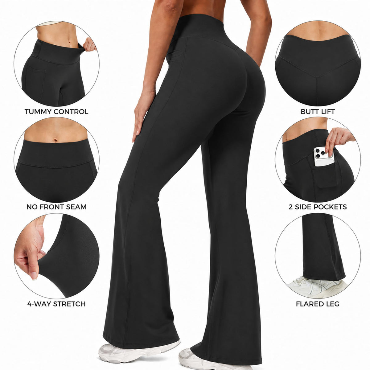 Alaroo Yoga Pants Workout Flare Leggings with Pockets for Women