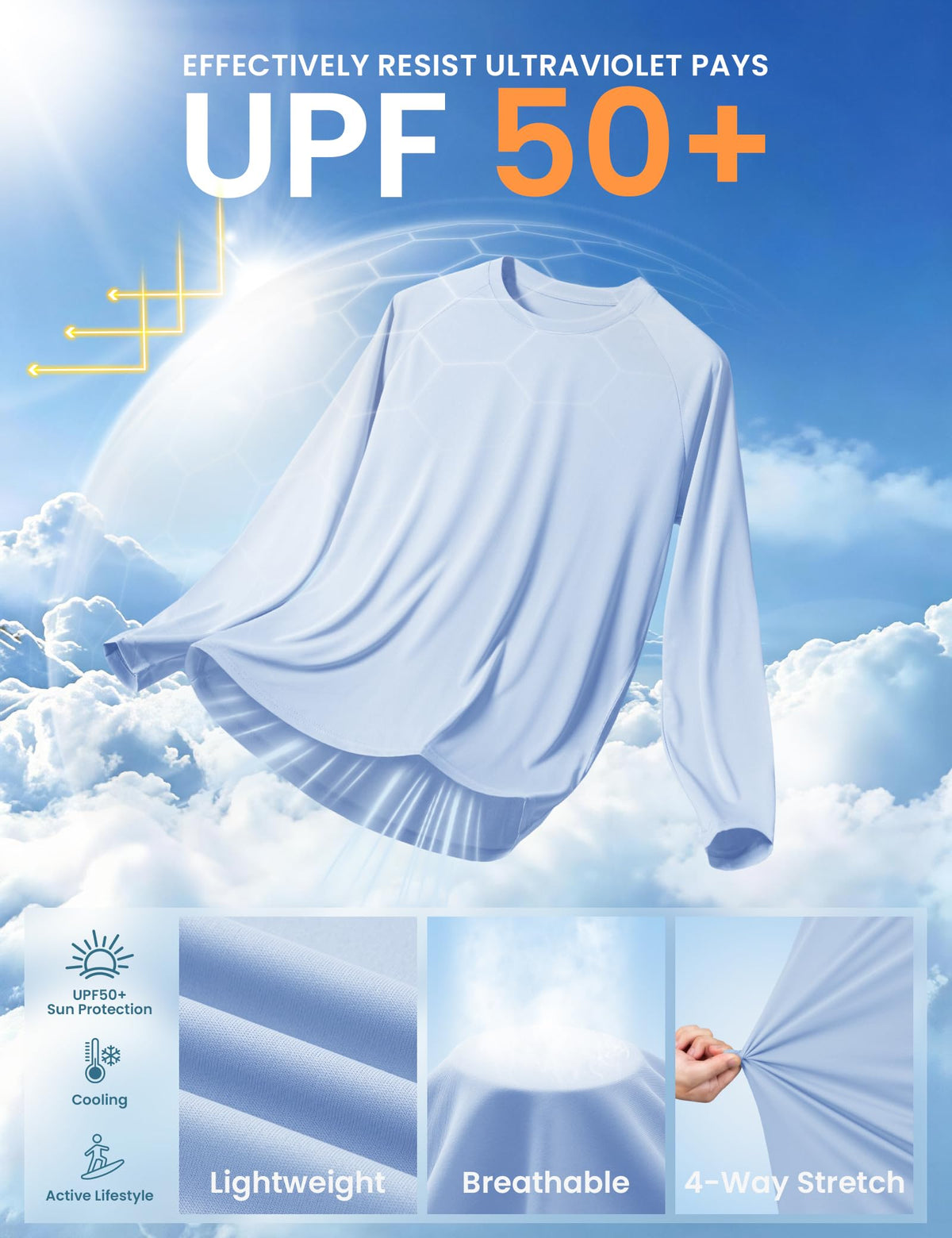 MLYENX 7 Pack Long Sleeve Shirts for Men Sun Protection Quick Dry
