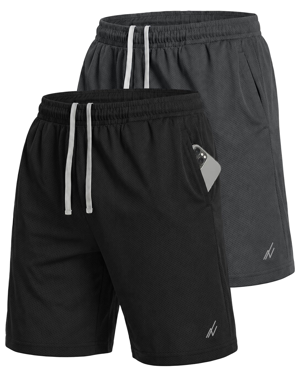 NY Threads Multipack Breathable Mesh Mens Athletic Shorts Loose-Fit Shorts