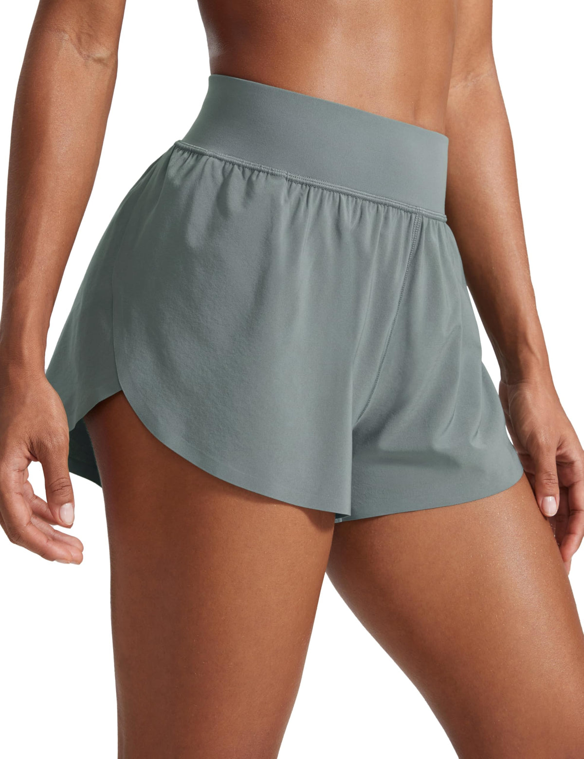 CRZ YOGA High Waisted Split Running Shorts 3"