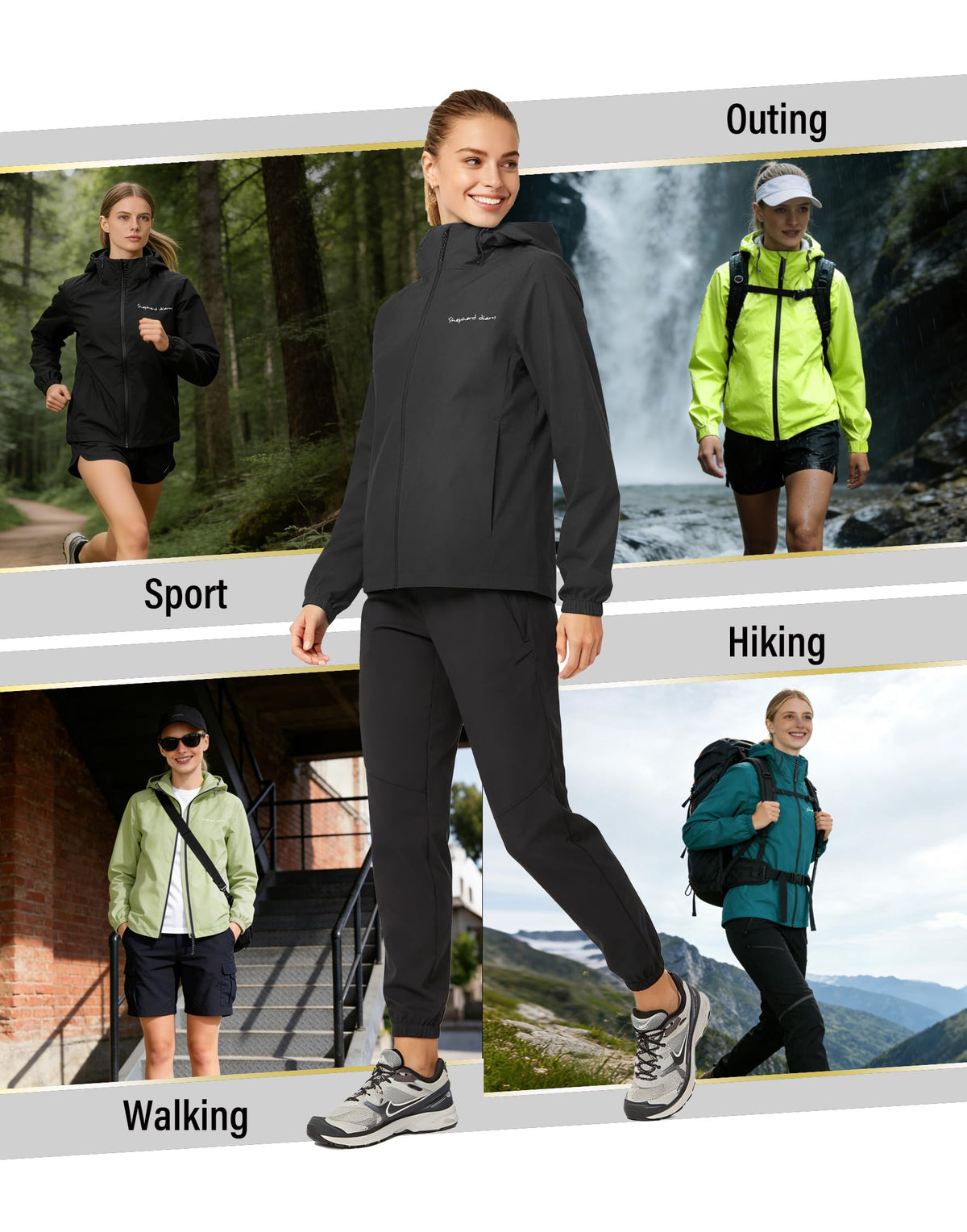 Women’s Waterproof Hooded Windbreaker