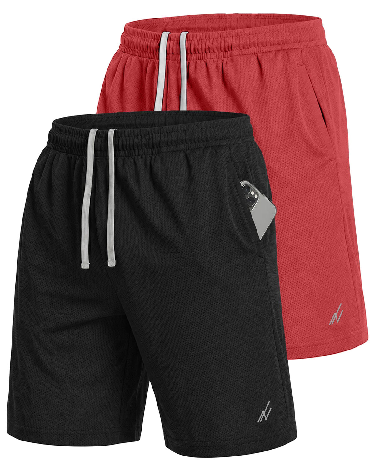 NY Threads Multipack Breathable Mesh Mens Athletic Shorts Loose-Fit Shorts