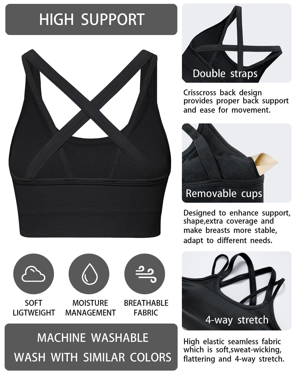 Women's High-Support Criss-Cross Sports Bra