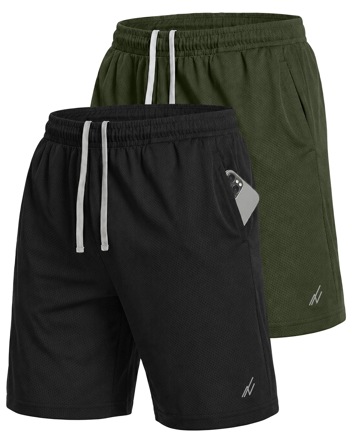NY Threads Multipack Breathable Mesh Mens Athletic Shorts Loose-Fit Shorts