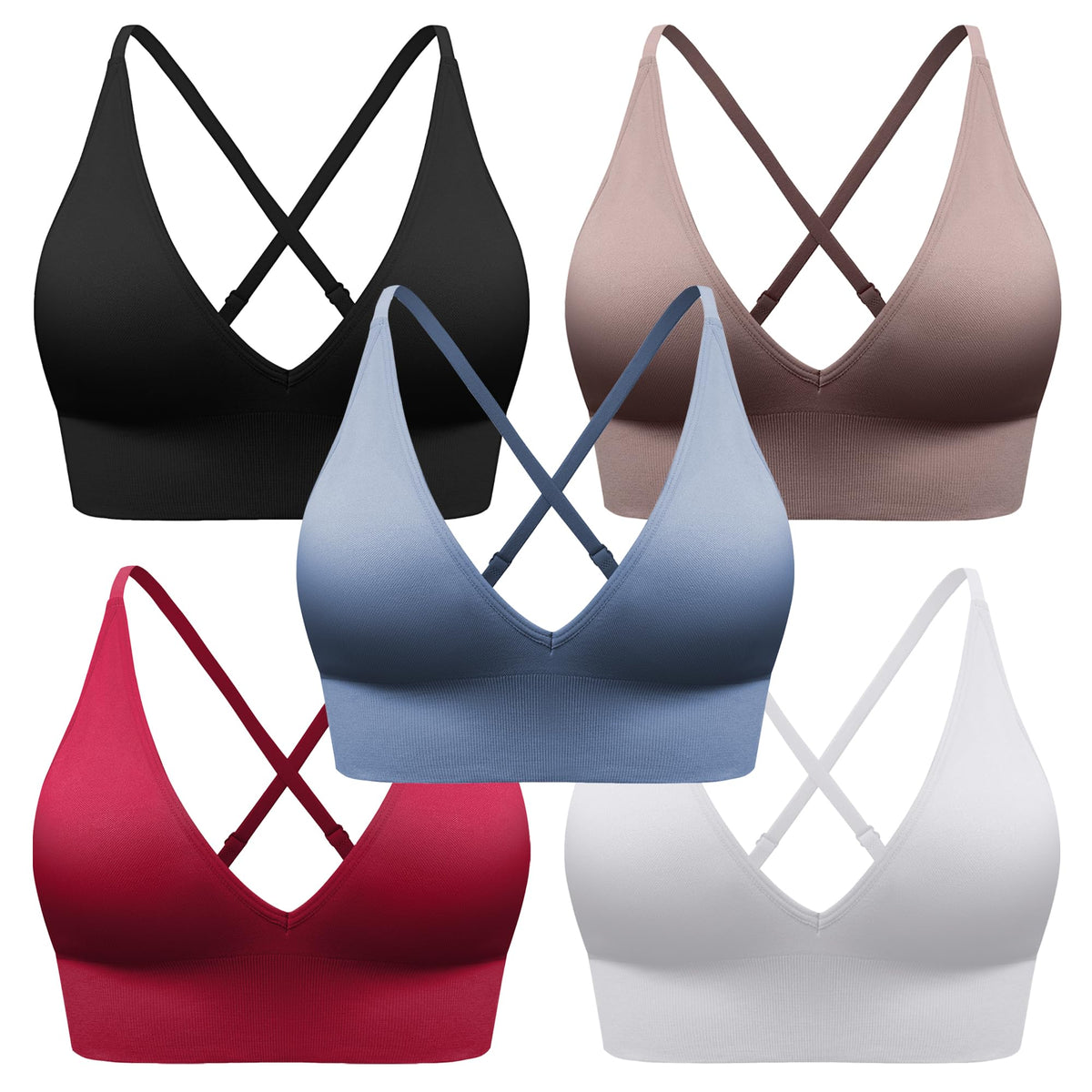 Women's Seamless V-Neck Sports Bra