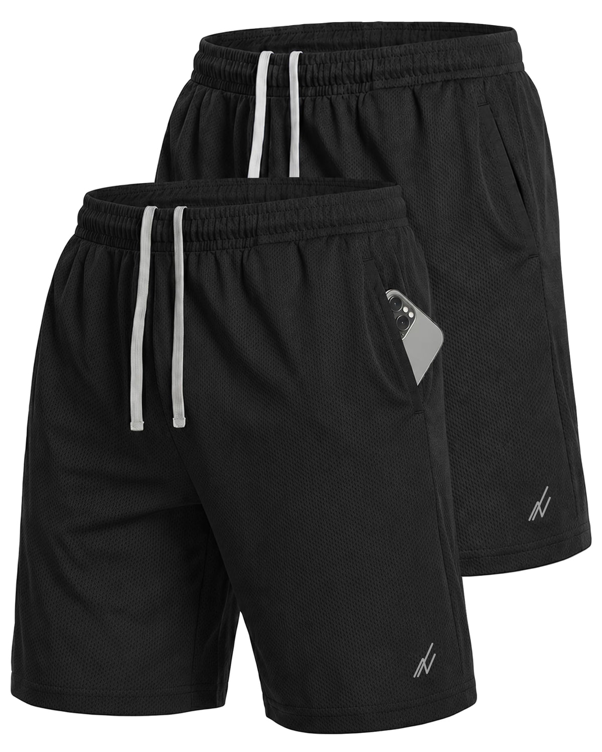 NY Threads Multipack Breathable Mesh Mens Athletic Shorts Loose-Fit Shorts