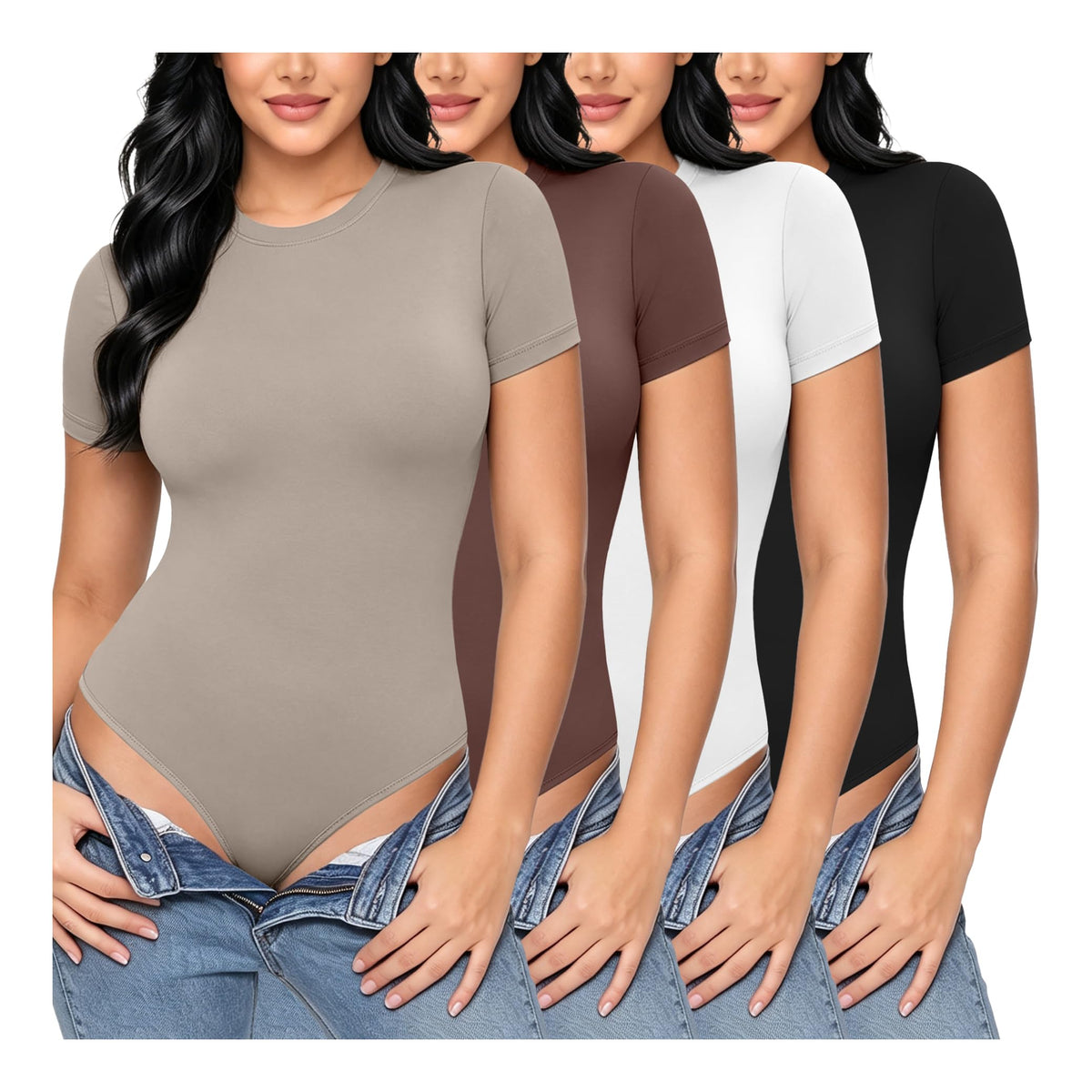 Dalavch 4 Pack Women's Workout Shirts Compression Short Sleeve