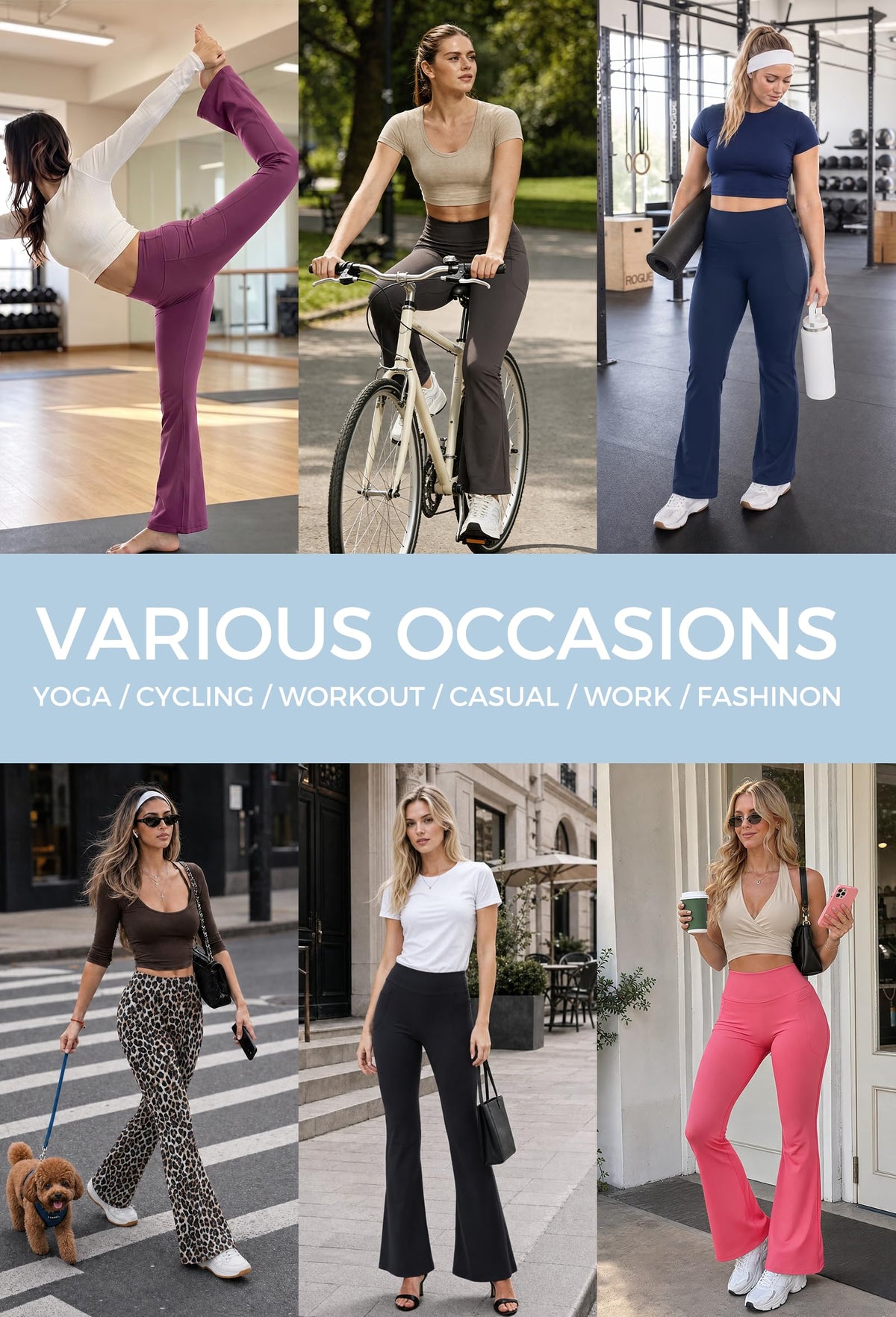 Alaroo Yoga Pants Workout Flare Leggings with Pockets for Women