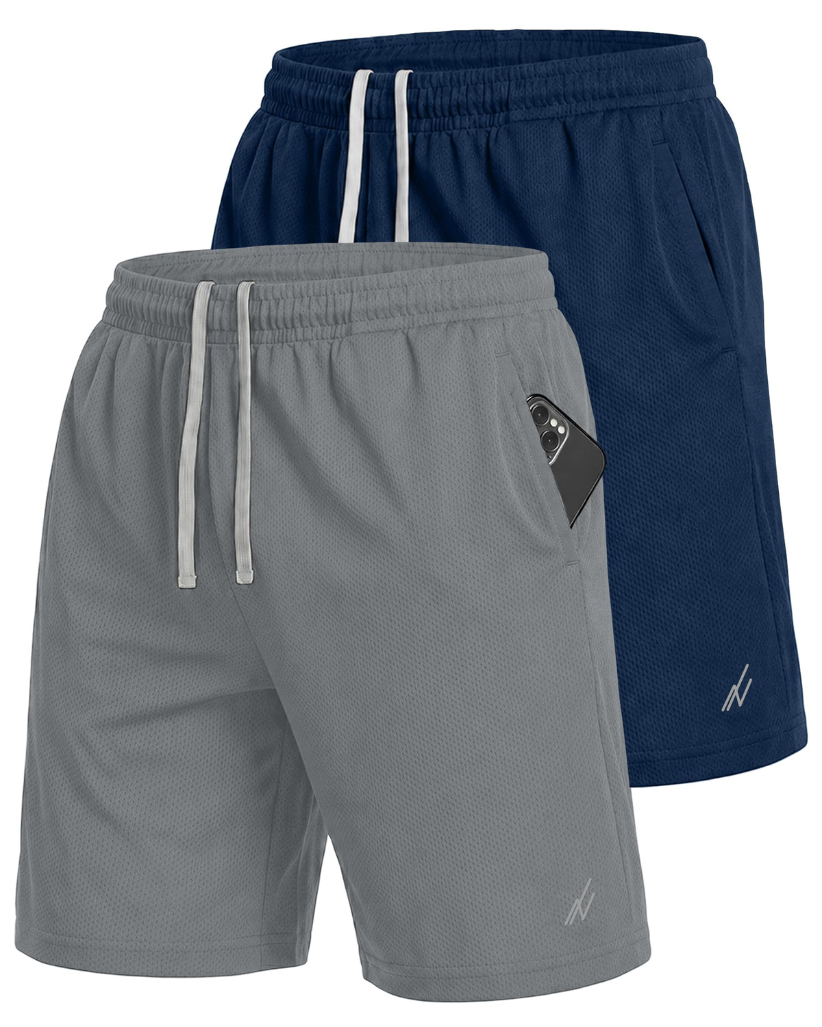 NY Threads Multipack Breathable Mesh Mens Athletic Shorts Loose-Fit Shorts