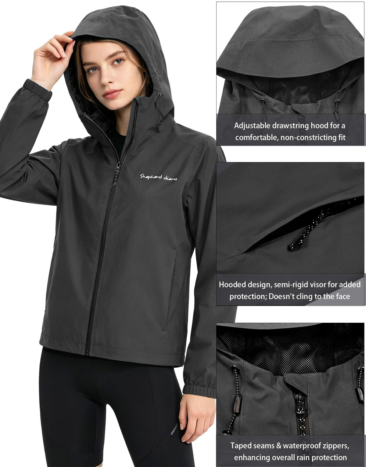 Women’s Waterproof Hooded Windbreaker