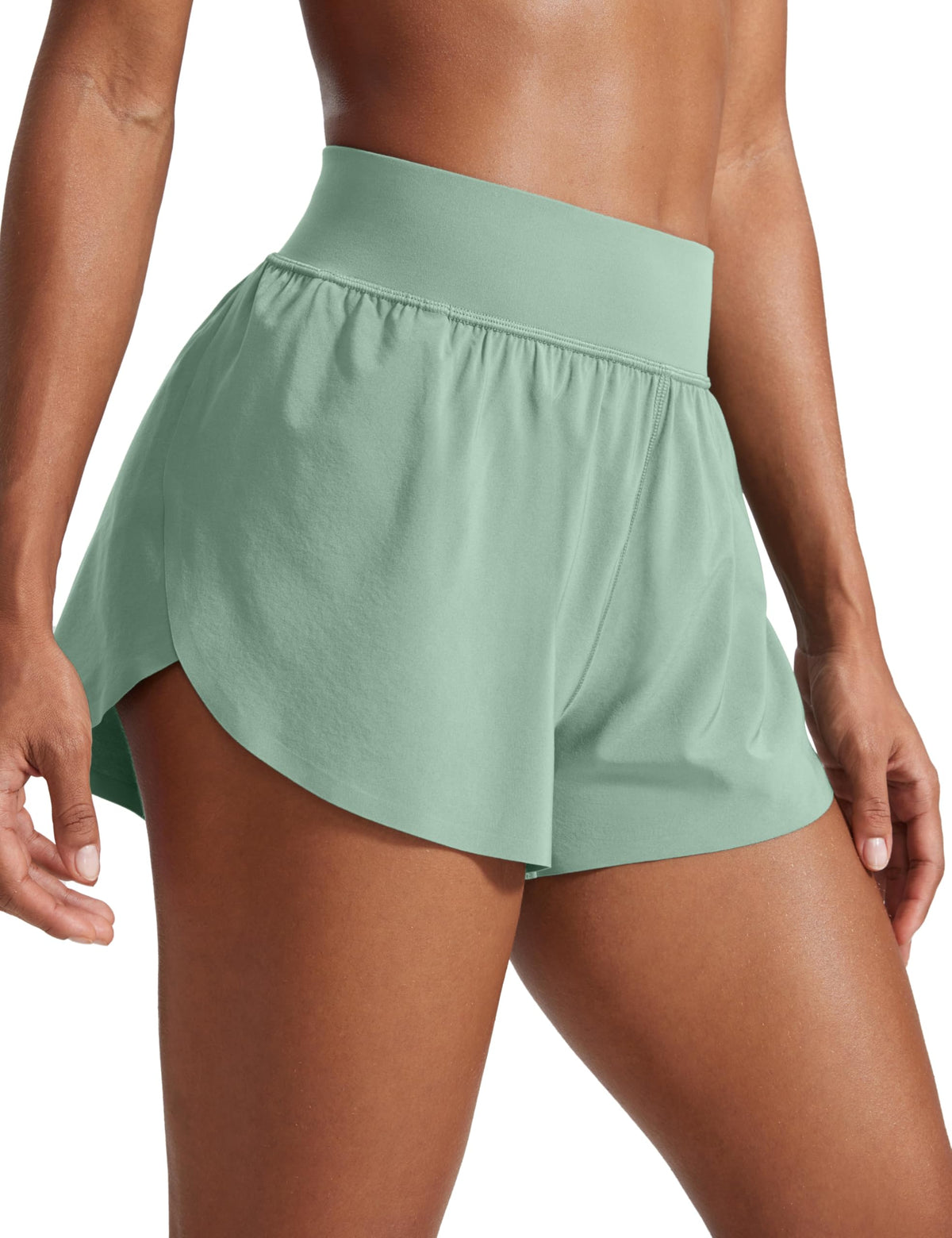 CRZ YOGA High Waisted Split Running Shorts 3"