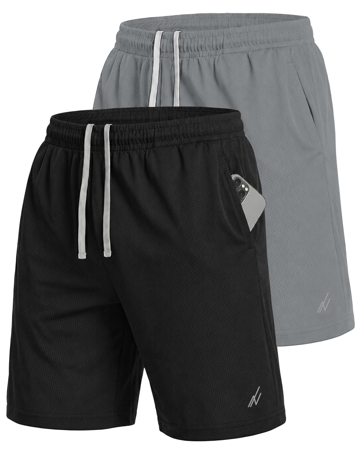 NY Threads Multipack Breathable Mesh Mens Athletic Shorts Loose-Fit Shorts